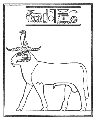 an illustration depicting the Soul of Osiris incarnate as a Ram