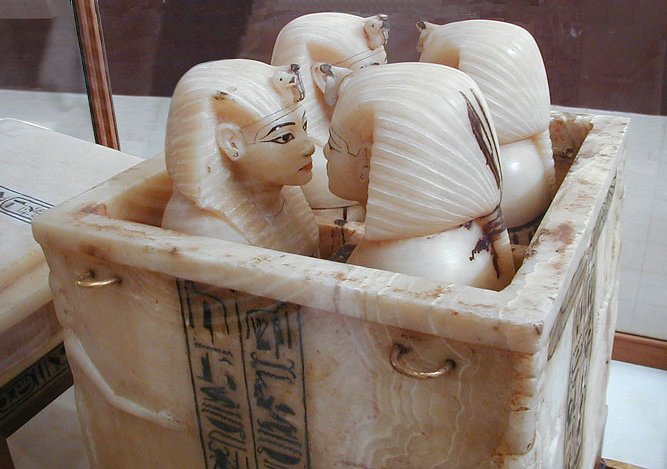 The Four alabaster canopic jars of Tutankhamun